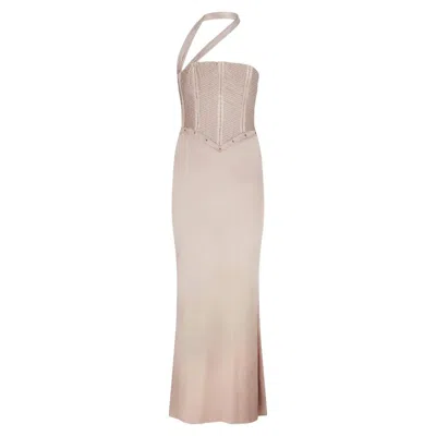 Pre-owned Gucci 2003 Tom Ford For  Runway Pink Strapless Corset Maxi Dress
