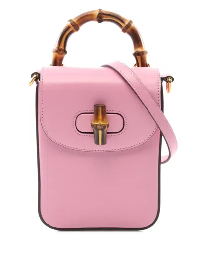 Pre-owned Gucci 2005-2015 Mini Calfskin Bamboo Top Handle Bag Satchel