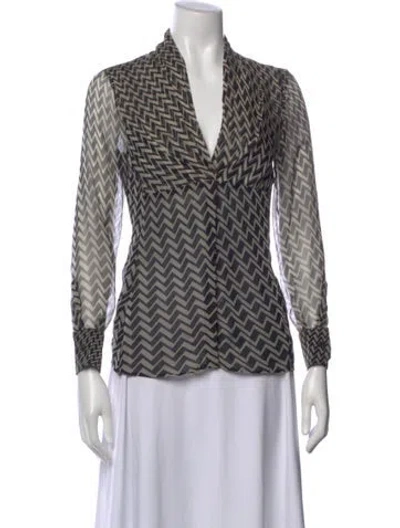 Pre-owned Gucci 2006 Silk Blouse In Gray