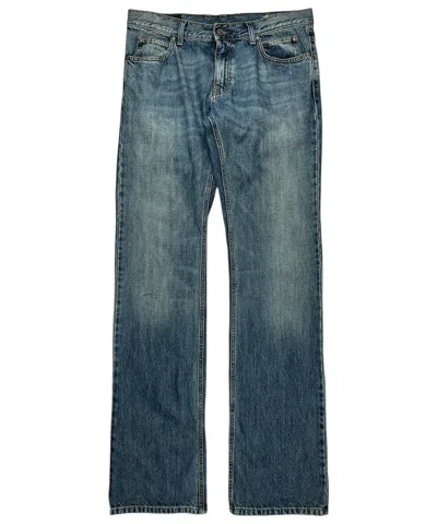Pre-owned Gucci 2007  Bootcut Distressed Hem Faded Blue Denim Jeans