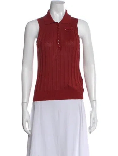Pre-owned Gucci 2007 Linen Polo In Red
