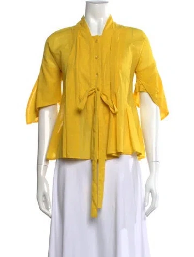 Pre-owned Gucci 2007 Short Sleeve Blouse In Yellow