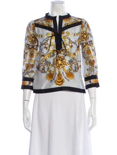 Pre-owned Gucci 2008 Silk Blouse In Multi