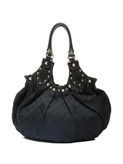 Pre-owned Gucci 2008-2013 Gg Canvas Studded Tote Bag In Black