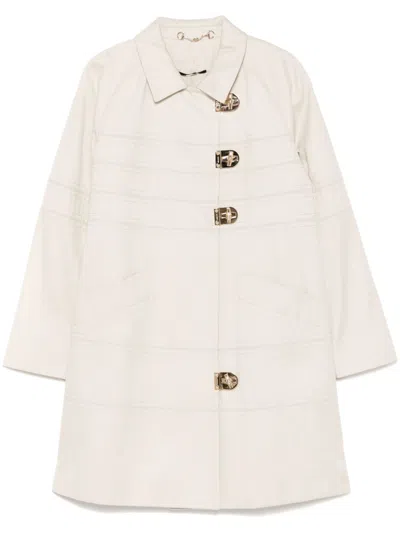 Pre-owned Gucci 2008s Buckled Coat In Neutrals