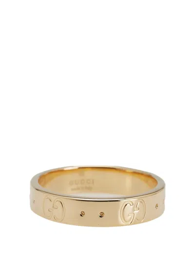 Pre-owned Gucci 2010-2020 18k Yellow Gold Icon Ring Costume Ring