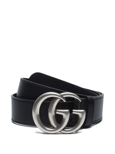 Pre-owned Gucci 2010-2020s Gg Marmont Belt In Black