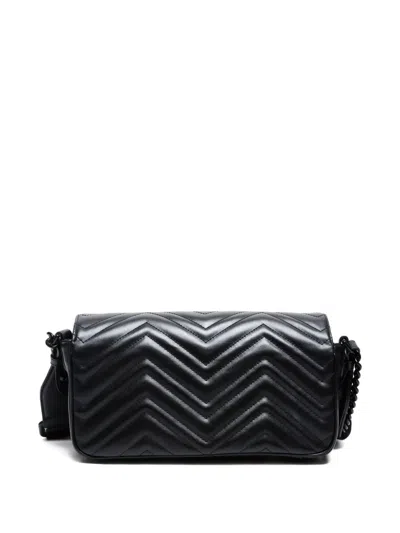 Pre-owned Gucci 2010-2020s Gg Marmot Matelasse Shoulder Bag In Black