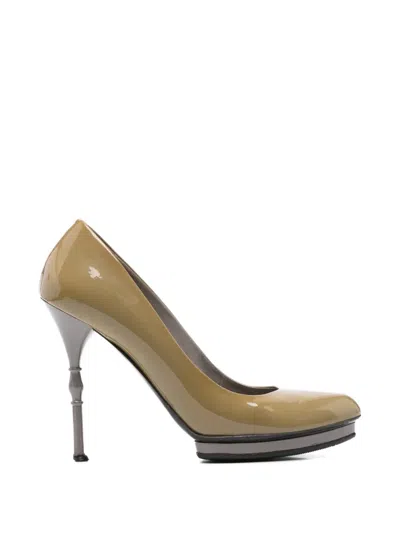 Pre-owned Gucci 2010 Bamboo-effect Platform Pumps In Neutral