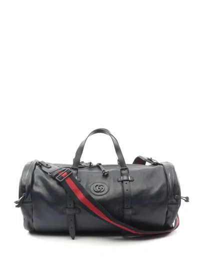 Pre-owned Gucci 2010 Double G Boston Bag In 蓝色