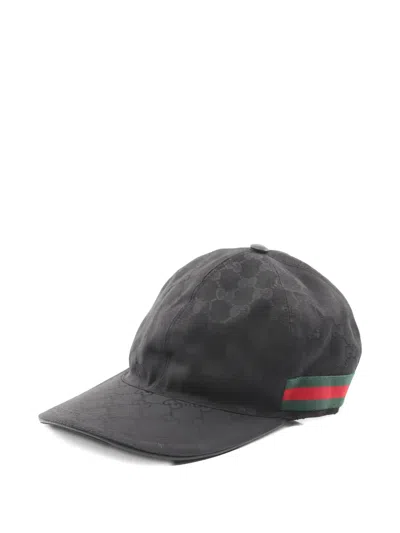 Pre-owned Gucci 2010 Gg Canvas Web Line Cap In Black