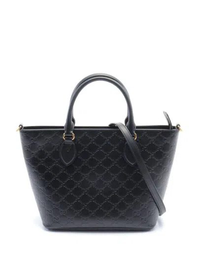 Pre-owned Gucci 2010 Ssima Two-way Bag In Black