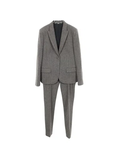 Pre-owned Gucci 2010 Herringbone Wool Suit In Brown