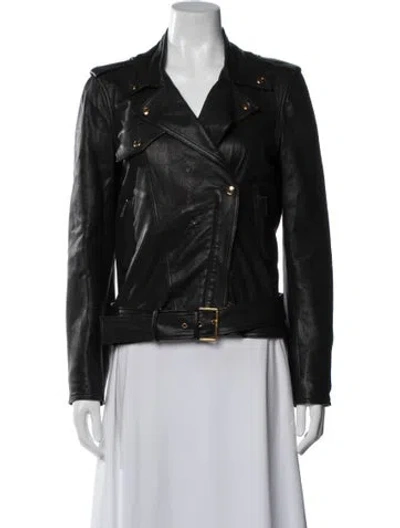Pre-owned Gucci 2010's Leather Biker Jacket In Black