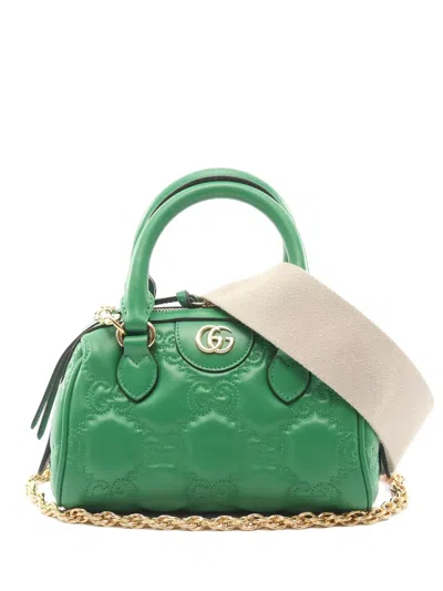 Pre-owned Gucci 2010 Matelassé Handbag In Green