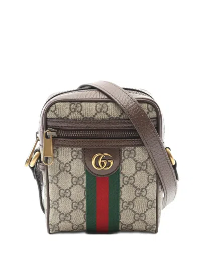 Pre-owned Gucci 2010's Ophidia Gg Supreme Shoulder Bag In Brown