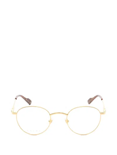 Pre-owned Gucci 2010 Round-frame Glasses In Gold