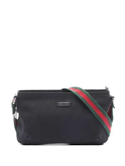 Pre-owned Gucci 2010 Sherry Line Gg Shoulder Bag In Black