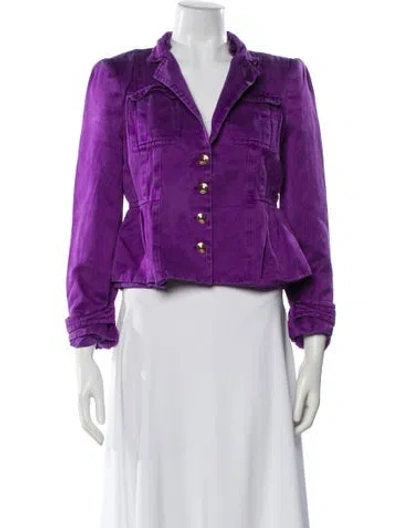Pre-owned Gucci 2010 Silk Biker Jacket In Purple