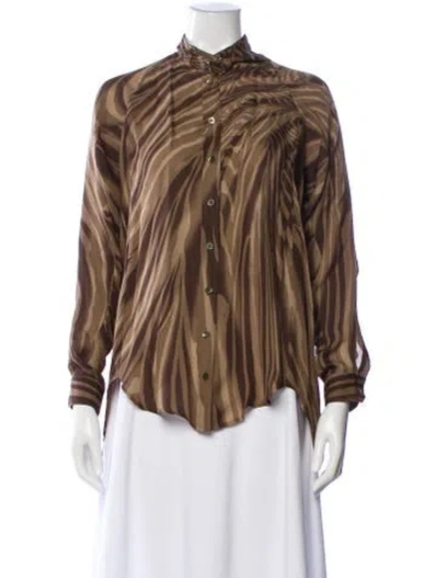 Pre-owned Gucci 2010 Silk Blouse In Green