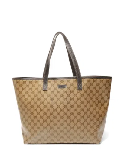 Pre-owned Gucci 2010-2012 Gg Crystal Tote Bag In Neutral