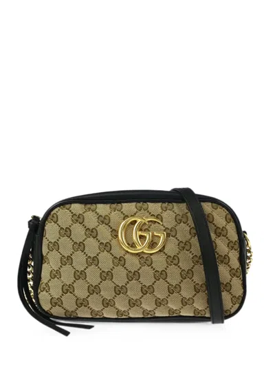 Pre-owned Gucci 2010-2020s Gg Marmont Shoulder Bag In Neutrals
