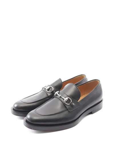 Pre-owned Gucci 2010s 1953 Horsebit Leather Loafers In Black