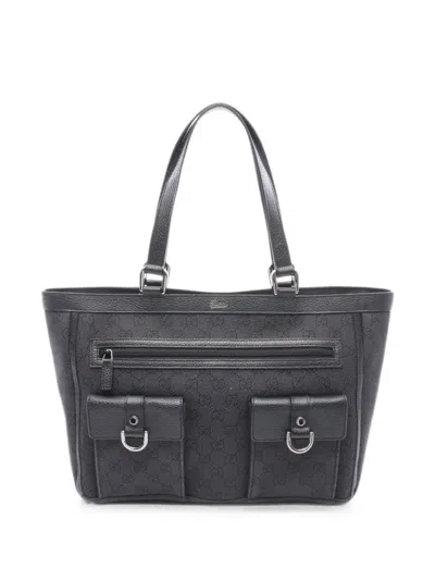 Pre-owned Gucci 2010s Abby Gg Canvas Tote Bag In Black