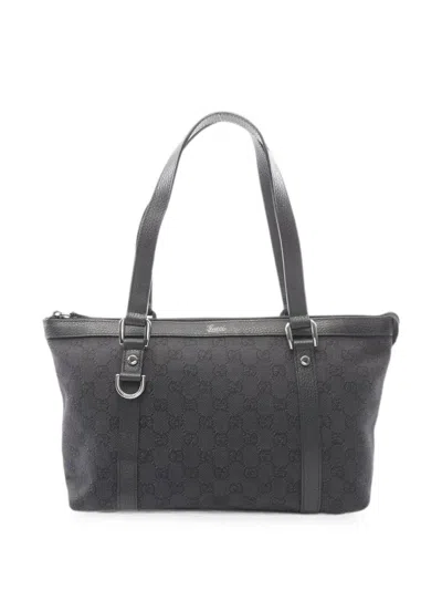 Pre-owned Gucci 2010s Abby Gg Canvas Tote Bag In Black