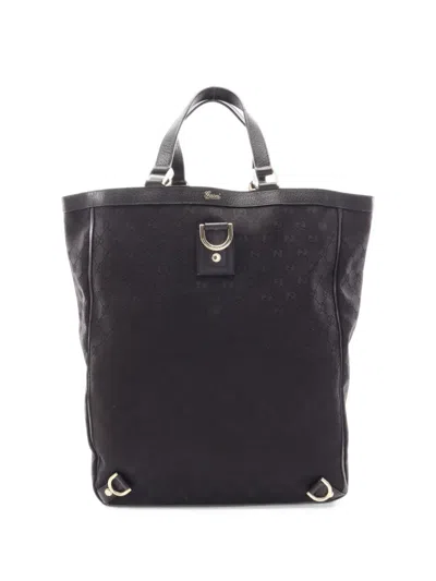 Pre-owned Gucci 2010s Abby Gg Canvas Tote Bag In Black