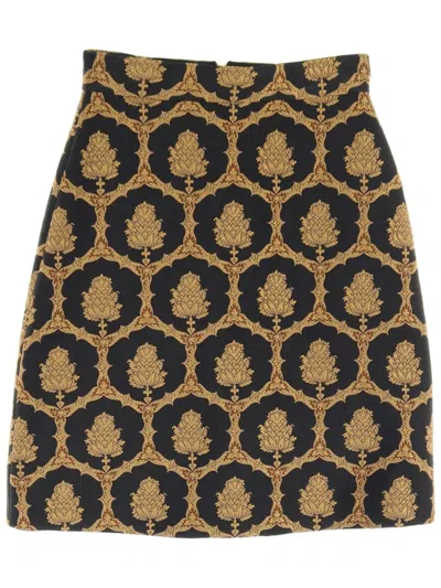 Pre-owned Gucci 2010s All-over Pattern Skirt In Black