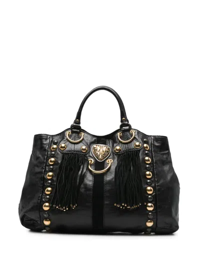 Pre-owned Gucci 2010s Babouska Leather Tote Bag In Black