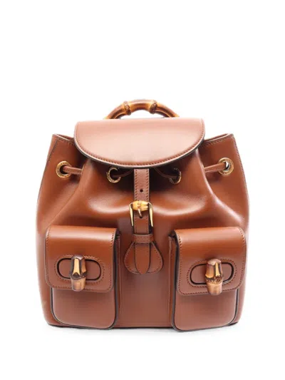 Pre-owned Gucci 2010s Bamboo Backpack In Brown