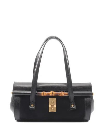 Pre-owned Gucci 2010s Bamboo Bullet Shoulder Bag In Black