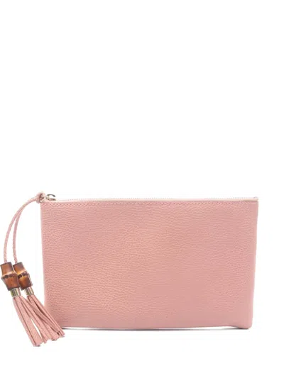 Pre-owned Gucci 2010s Bamboo-tassel Clutch Bag In Pink