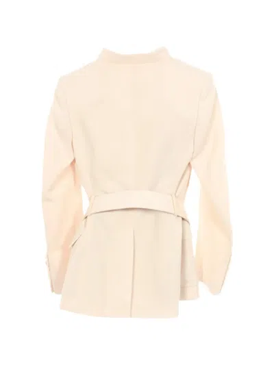 Pre-owned Gucci 2010s Belted Collarless Jacket In Neutrals