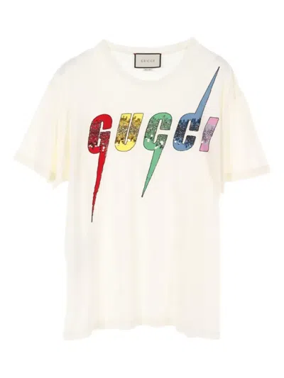 Pre-owned Gucci 2010s Blade-logo T-shirt In Neutral