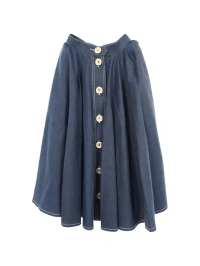 Pre-owned Gucci 2010s Blair Button-front Skirt In Blue