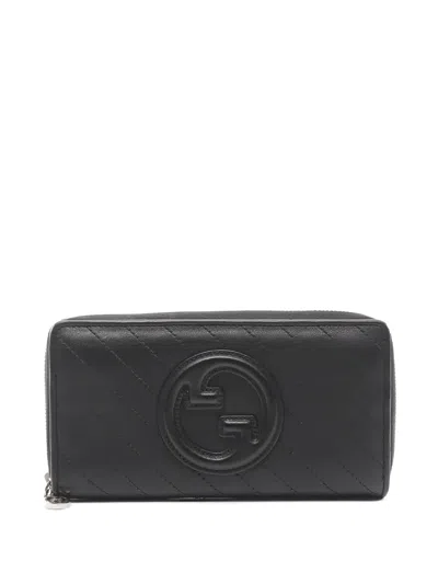 Pre-owned Gucci 2010s Blondie Zipper Wallet In Black