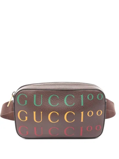 Pre-owned Gucci 2010s Centennial Leather Belt Bag In Brown