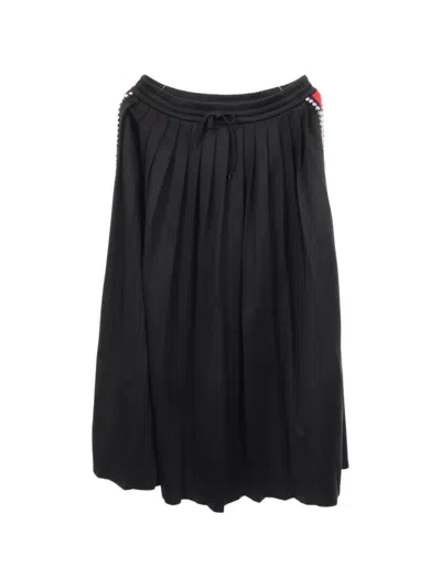 Pre-owned Gucci 2010s Crystal-embellished Pleated Skirt In Black