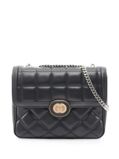 Pre-owned Gucci 2010s Deco Shoulder Bag In Black