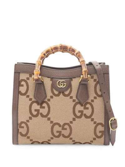 Pre-owned Gucci 2010s Diana Jumbo Gg Tote Bag In Neutral