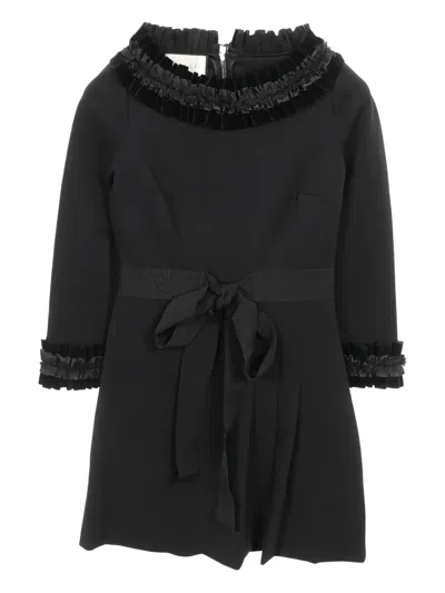 Pre-owned Gucci 2010s Frill Ribbon Dress In Black