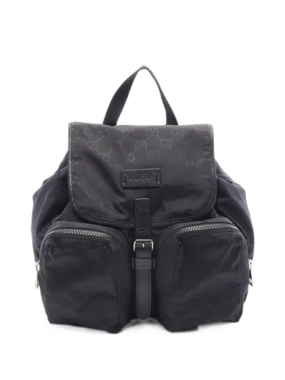 Pre-owned Gucci 2010s Gg Backpack In Black