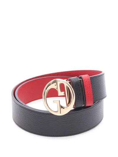 Pre-owned Gucci 2010s Gg Buckle Reversible Belt In Black