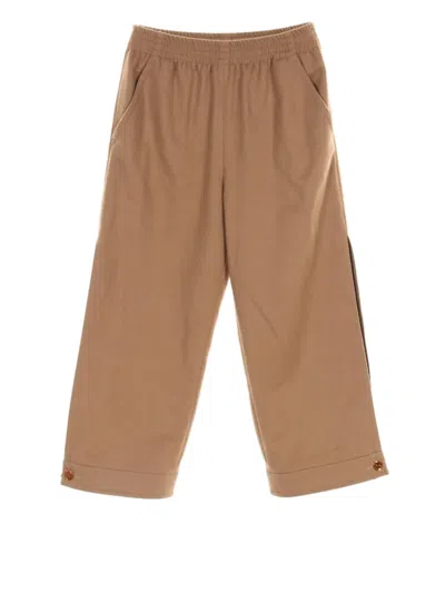 Pre-owned Gucci 2010s Gg-button Wool Pants In Neutrals