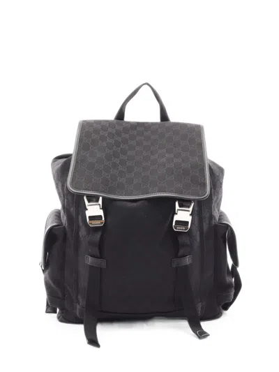 Pre-owned Gucci 2010s Gg Canvas Backpack In Black