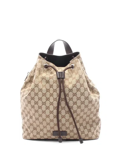 Pre-owned Gucci 2010s Gg Canvas Backpack In Neutral