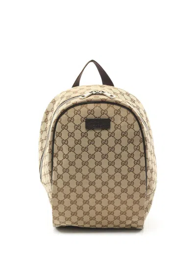 Pre-owned Gucci 2010s Gg Canvas Backpack In Neutrals
